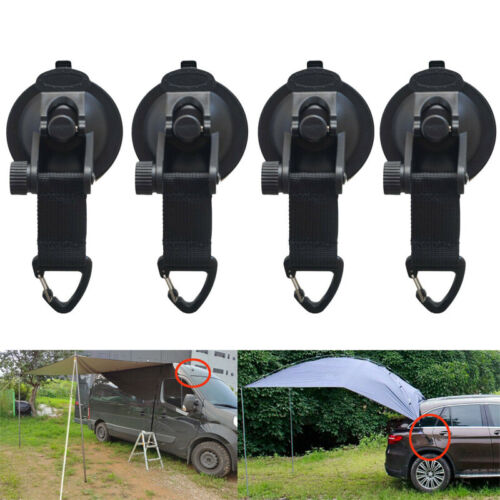 4pieces/kit Tie Down Suction Cup Hook Strong For Car Awning Camping Tarp Boat 