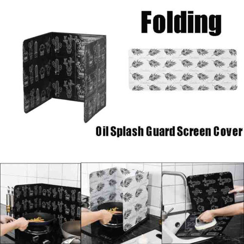 1PC Folding Kitchen Cooking Oil Splash Guard Cover Anti Splatter Stove Shield #J 
