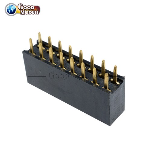 100PCS Double Row 2x8 16Pin 2.54mm Female Straight Header Pitch Socket Pin Strip