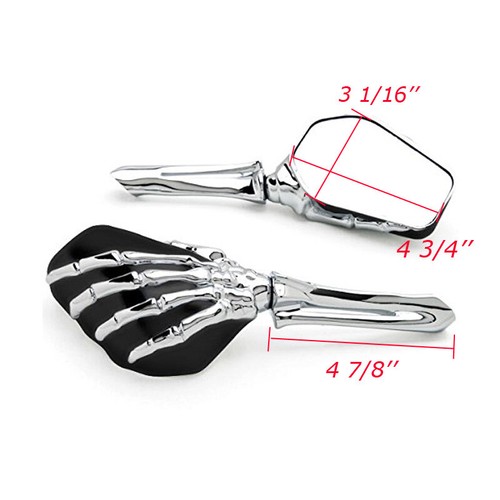 Motorcycle Skull Skeleton Rearview Side Mirrors For Harley Davidson Honda Suzuki