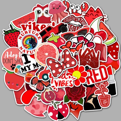 50Pcs Cartoon Red Girls Stickers DIY Suitcase Laptop Guitar Bicycle Car DecVJUS