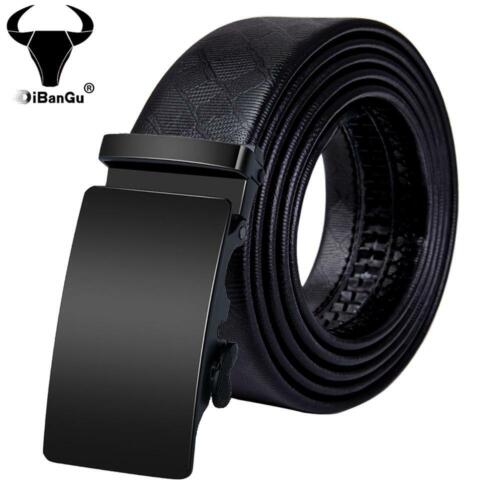 78 Types Mens Belts Black Leather Straps Automatic Buckles Waistband 150cm Big