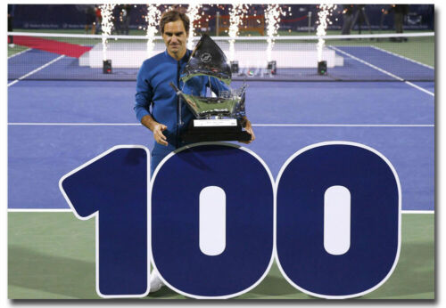 Roger Federer Victory 100th Tournament Title Fridge Magnet Size 2.5&#034; x 3.5&#034;
