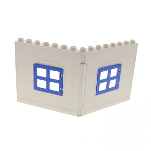 1x Lego Duplo Wall Element Complete 1x8x6 White Window Blue 90265 53916 51260