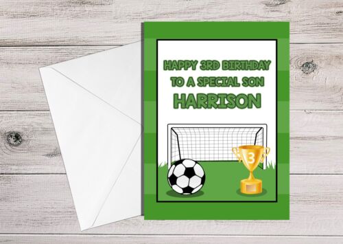 Brother Personalised Football Birthday Card Grandson Son Niece any age 