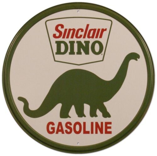 Sinclair Dino Gasoline Vintage Round Metal Tin Sign 12 x 12in