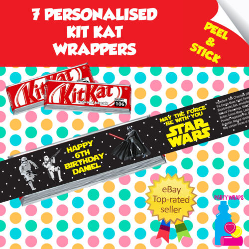 PERSONALISED STAR WARS TROOPERS Birthday Party Stickers & Wrappers & Tent Cards 