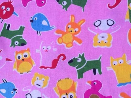 € 6,20//qm ab 0,5 m niedlicher Kinderstoff rosa-bunt 160 cm br Baumwolldruck
