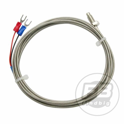 2pcs K Type M6 Screw Probe Thermocouple TemperatureSensor with 2M Cable