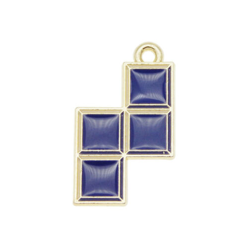 8PCS Enamel Mixed Lots Game Tetris Cubes Pendant Charms DIY Bracelet Necklace 