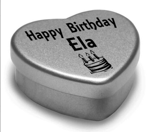 Joyeux anniversaire ELA mini coeur tin cadeau pour ela avec chocolats 