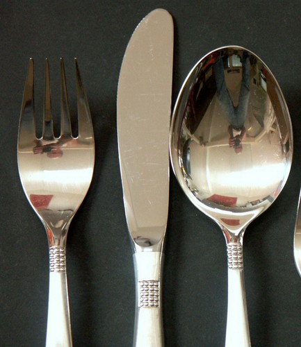 5 x vorh. Speisebesteck versilbert 90er Silber BSF Dänisch Perl 5 tlg