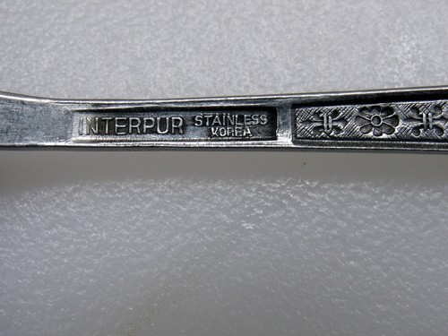 MCM TEASPOONS INTERPUR /" FLORENZ /" FLATWARE SS EUC 6 RETRO STAINLESS STEEL