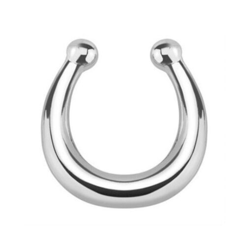 Men Women Fake Faux Septum Clicker Clip On Simple Nose Ring Hoop Non Piercing
