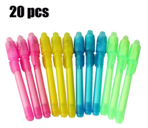 Cute Blue Back To School Kids Disappearing Black Light Ink Pens Stationary 