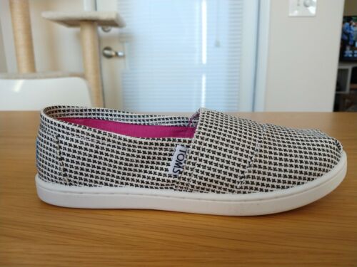 Details about  / Toms Girls Classic Slip-On shoes Silver Herringbone  10003594 Size 1.5 youth