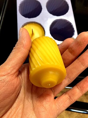 silicone VOTIVE Candle Mold 4 cavities round fluted easy release homemade 