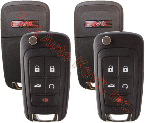 2 NEW GMC GM OEM  Switchblade Flip Keys 5 Button Remote 13504259 5912548 LOGO