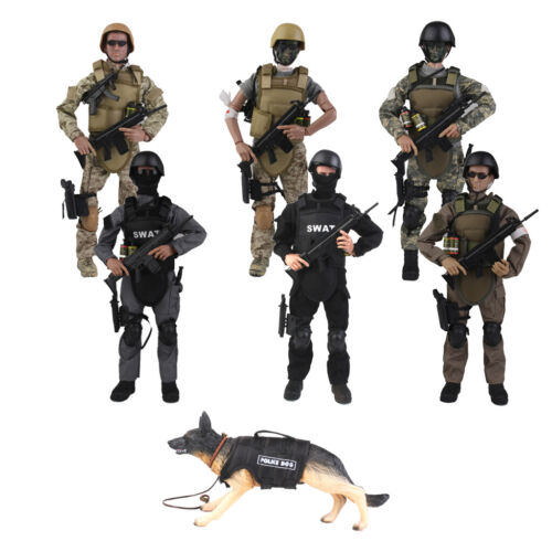 1Pcs 1//6 Scale Action Figure Dogs Toy Figure with Removable Uniform for Toys