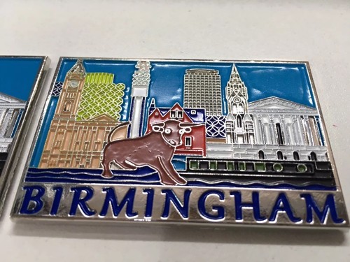 Birmingham Landmarks Souvenir Embossed Fridge Magnet X 2