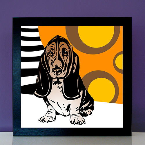 Basset Hound No.1 pop art Bilder 60er 70er Jahre Tierportraits Hund Foto Poster