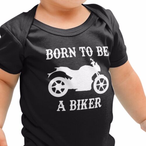 Born to be a BIKER Babygrow Motorbike Vintage Baby Grow Top Bike Motorcycle B4