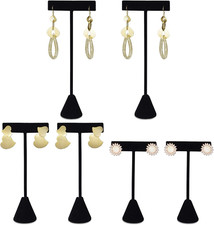 6Pcs Set Earring T Stand Display Set with 3 Different Heights, T Shape Jewelry E
