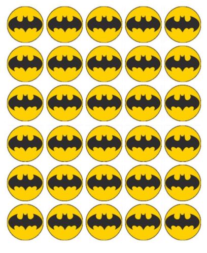 30 BATMAN Edible Cupcake Toppers Wafer Paper Birthday Party Cake Decoration #2