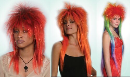 80 s 90 s Adulte Emo Elvira long spike pointu Punk Rock Pop Star Costume Perruque Bowie 