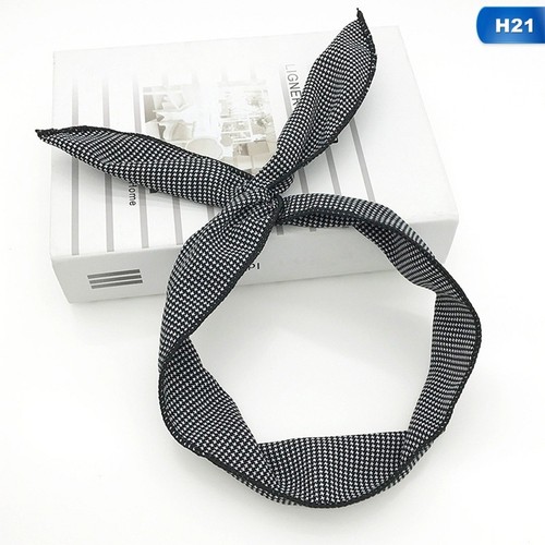 Damen Lovely Kaninchen Häschen Ohr Schleife Haarband Metall-Draht Stirnband