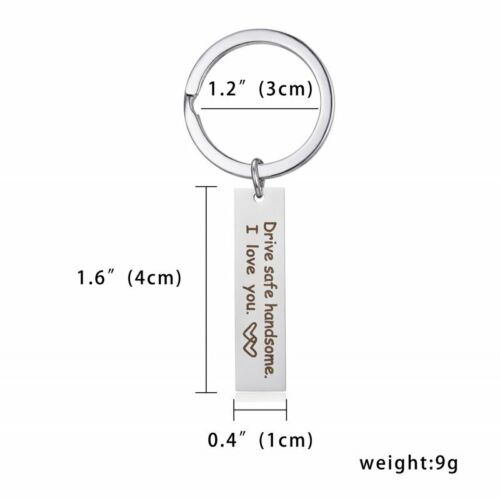 Stainless Steel Personalized Custom Name Engraved Date Love Keychain Key Chain