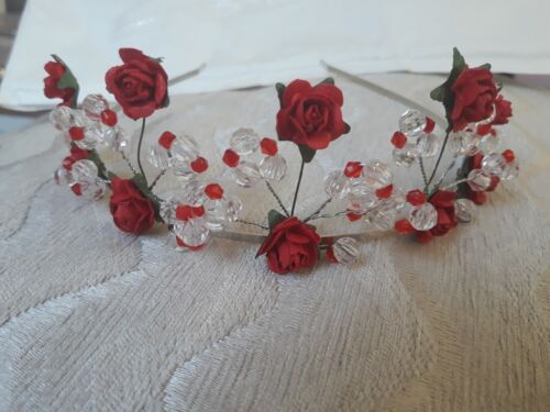 WOW NEW beautiful clear /& red crystal with red roses