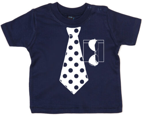 Funny Baby T-Shirt /"Spotty Neck Tie /& Sunglasses/" Cute Clothes Glasses Holiday