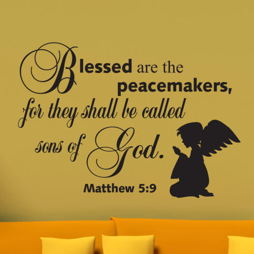 Blessed are the peacemakers-matt 5:9 pick color &size VINYL Christin decal/quote 