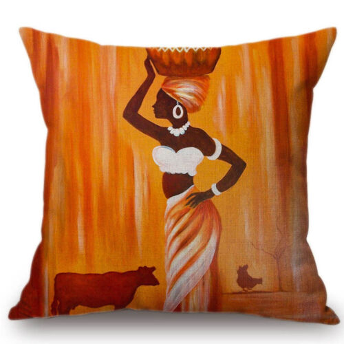 Decoration Art African Oil Painting Pillow  Africa Women Lifestyle Cushion Cover