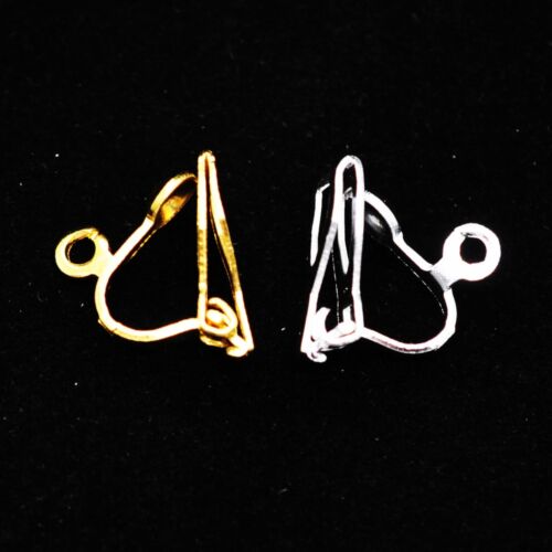 Gold Plated Clip-On Jewellry Converted Earring Loop Finding 10x5mm 20 x Silver 