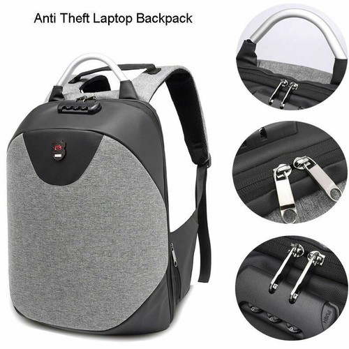 Lock 16inch Laptop Backpack Anti Theft Mens Travel Bag with USB Charging Port