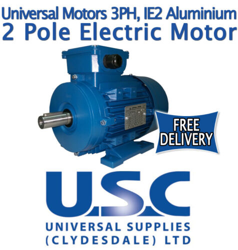 Universal Motors 4 Pole 1500 RPM 3 Phase Electric Motor Aluminium Foot Mount IE2 