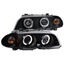 1999-2001 BMW 4DR 3-SERIES E46 BLACK PROJECTOR HALO LED HEADLIGHT W//AMBER CORNER