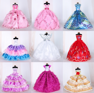 9PCS Barbie Doll Wedding Party Dress Princess Clothes Handmade Outfit for 12in.