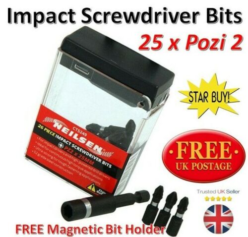 Impact Screwdriver Bits Cordless Driver Drill Pozidrive Magnetic Holder 5249