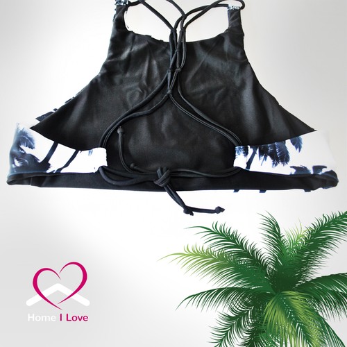 Brazilian Cut Bottom/&High Neck Tank Top Bikini 2in1 White/&Black Size M AU Stock