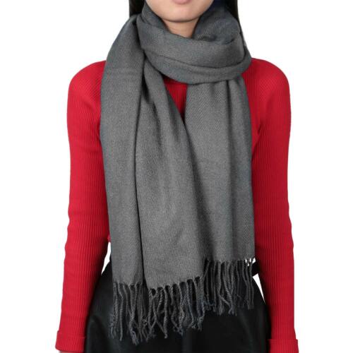 Women Long Blanket Scarf Wrap Shawl Solid Cozy Checked Pashmina Oversized Scarf