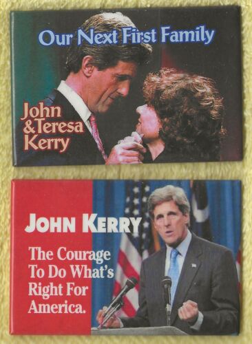 L1 John Kerry Lot of 2 " / Presidential Campaign Buttons 2004 2 x 3 