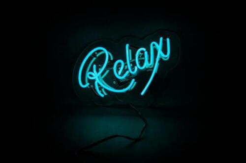 New Relax Lamp Acrylic Neon Sign 14/"x7/" Light Artwork Handmade Glass Decor