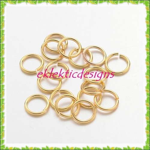 8mm 18gauge 50pcs BRASS Gold Plated Open Jump Rings Findings Earrings Necklace