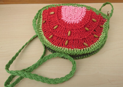 Cute Small Watermelon Lolita// Summer// Beach// Festival Straw Woven Shoulder Bag