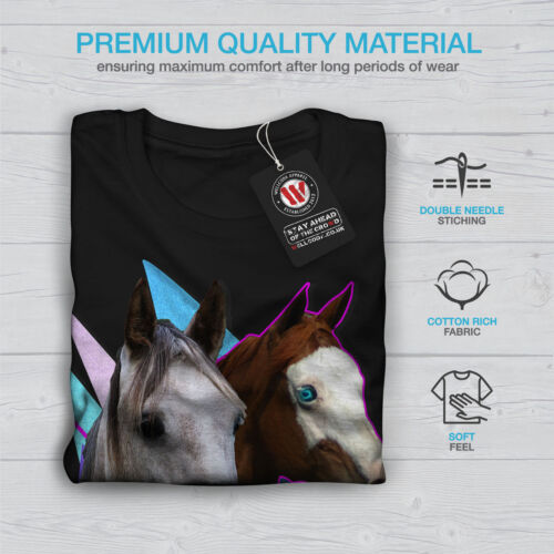 Wellcoda Horse Cool Print Animal Womens Long Sleeve T-shirt Zoo Casual Design