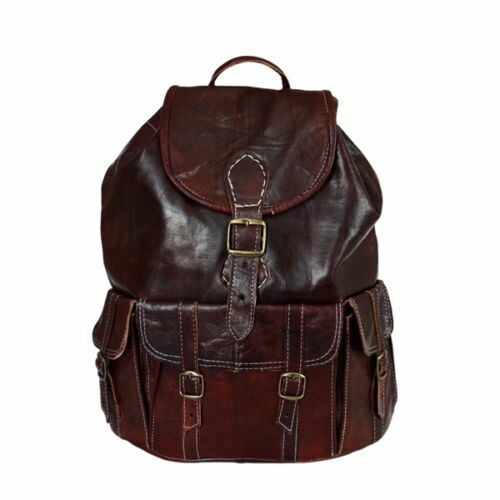 Ziegenleder Rucksack Travel Bag Umhängetasche Leder-Tasche Vintage 04 NEU!