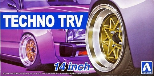 Aoshima 1//24 Techno TRV 14/" Tire and Wheel Set 53867 AOS53867